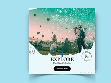 Travel Explorers Social Media Post Template preview picture