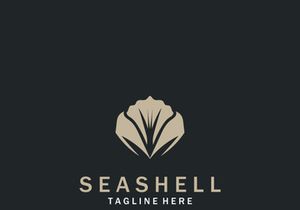 Seashell Logo. Ocean Animals premium quality graphic outline symbols collection