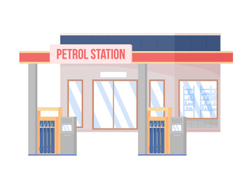 Petrol station semi flat color vector object preview picture