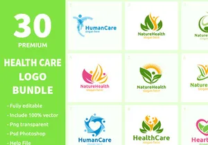 30 Health Care Logo Bundle
