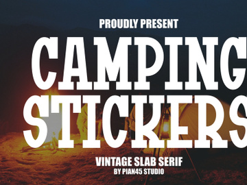 Camping Sticker - Vintage Slab Serif Font preview picture