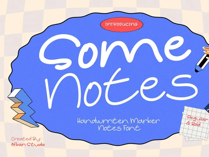 Some Notes - Handwritten Marker Note Font