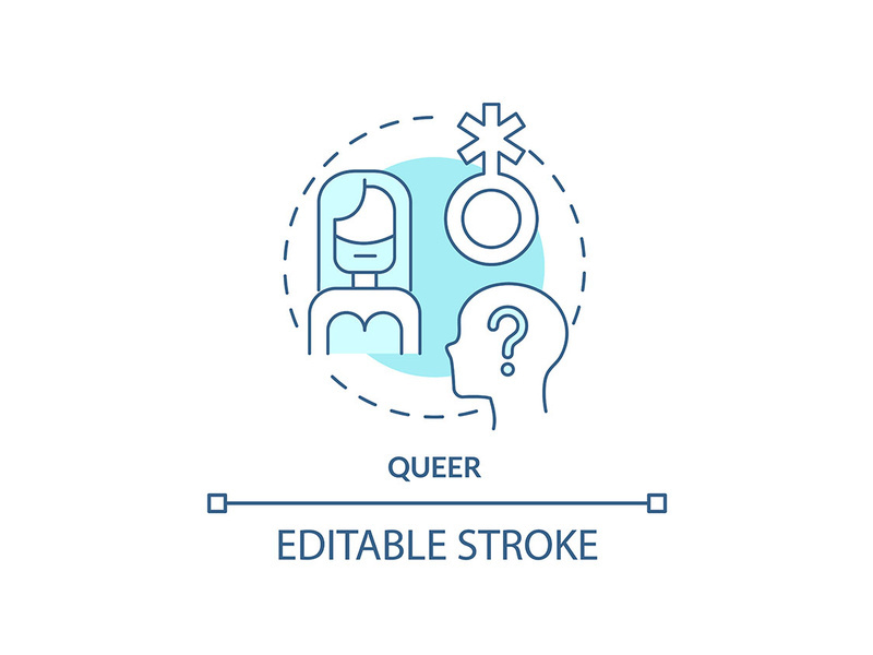 Queer turquoise concept icon