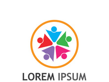 people community logo design with creative idea.