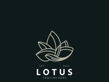 Lotus flower minimalist design, elegance Lotus flower logo template