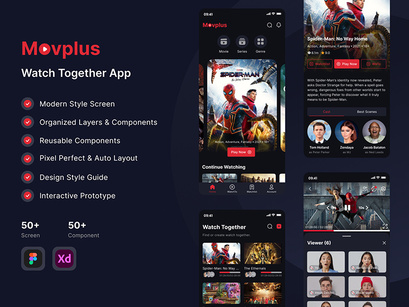 Movplus Movie App UI Kit