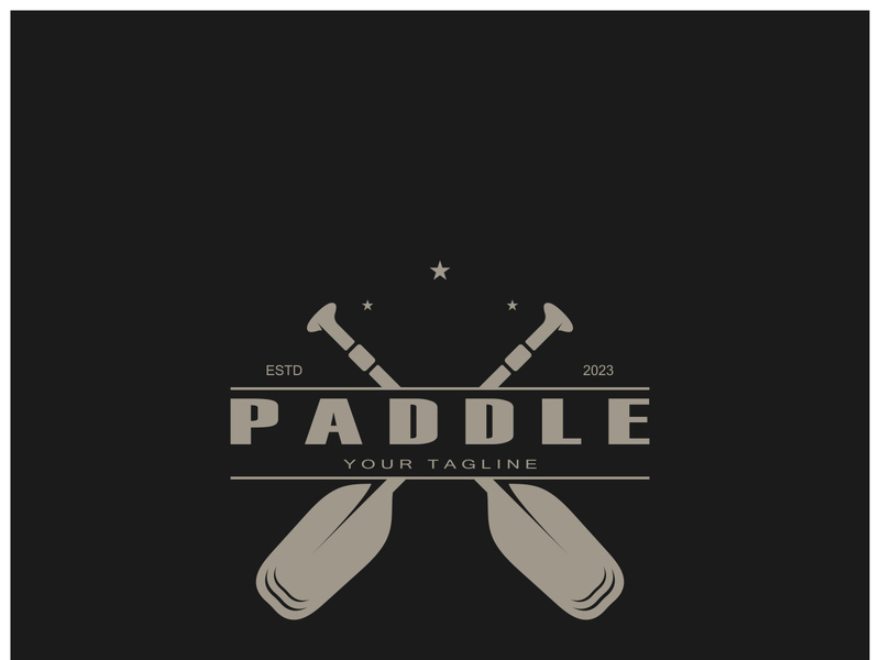 simple paddle logo,design for surfing,rafting,canoe,boat,surfing and rowing equipment business,vector