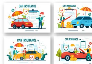 12 Car Insurance Vector Illustration