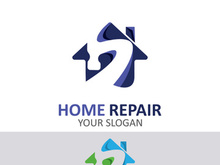 Home repair logo design vector with handyman service construction vector