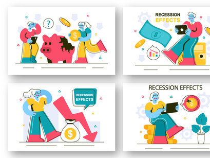 10 Economic Recession Effects Illustration