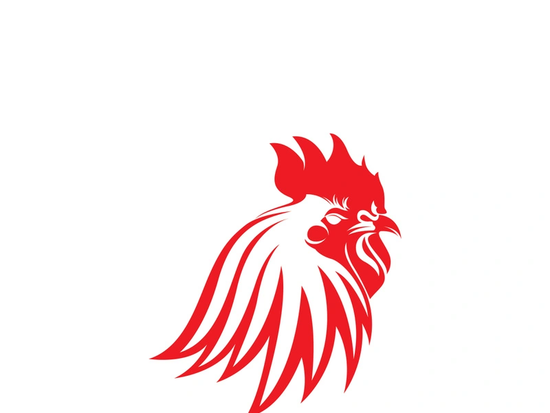 Rooster head logo template vector