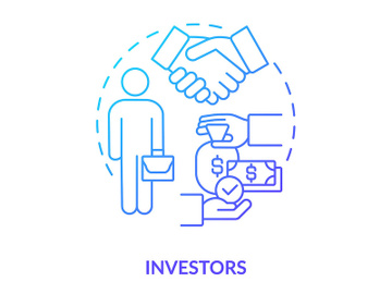 Investors blue gradient concept icon preview picture