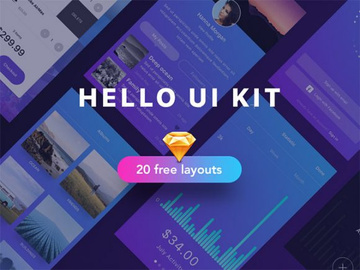 Hello: A free UI kit sample for Sketch preview picture