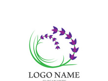 Fresh lavender flower logo vector flat design