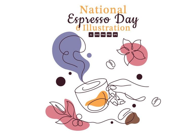 6 National Espresso Day Illustration