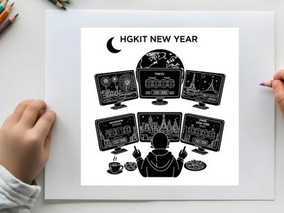 Hgkit new year celebration silhouette graphic
