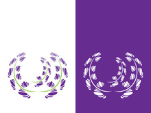 Fresh lavender flower logo vector flat design