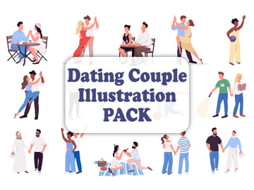 Dating couple illustration bundle preview picture