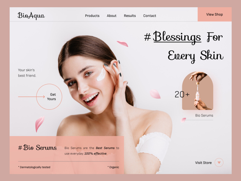 Bio Cosmetics Shop Web Landing Page