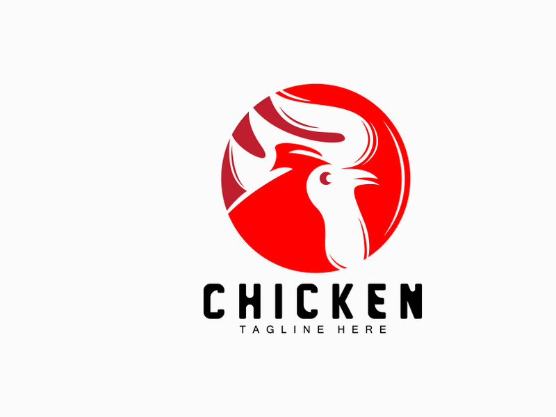 Grilled Chicken Barbecue Logo Design,Chicken Head Vector, Company Brand