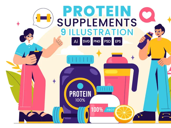 9 Healthy Protein Supplements Illustration