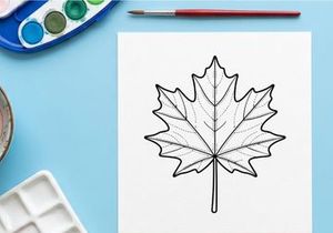 Ilustração detalhada de folha de bordo. Desenho botânico artístico para projetos de design