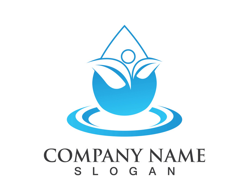 Blue water drop vector logo icon illustration images