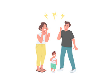 Arguing parents flat color vector faceless characters preview picture