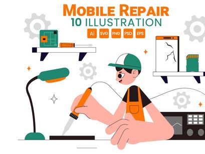 10 Mobile Repair Service Illustration
