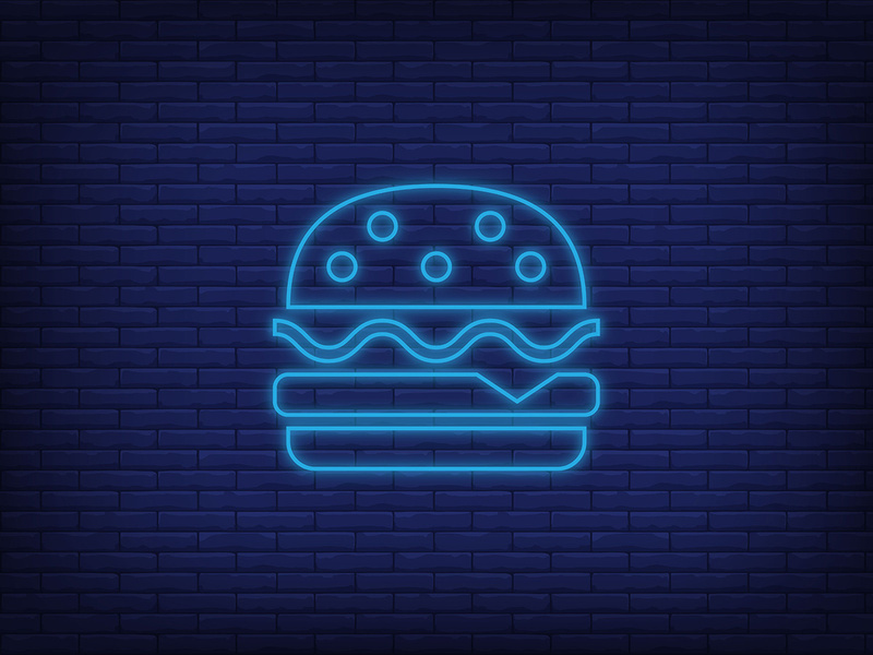 Burger Neon Light Logo