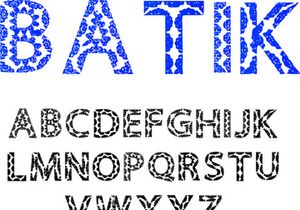 Batik Font With Indonesian Batik Ornaments