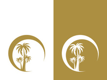 Palm tree summer logo template vector illustration