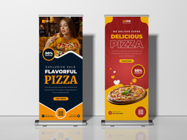 Pizza Shop Roll Up Signage Standee Ver-1 preview picture
