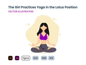 The girl practices yoga in the lotus position. preview picture