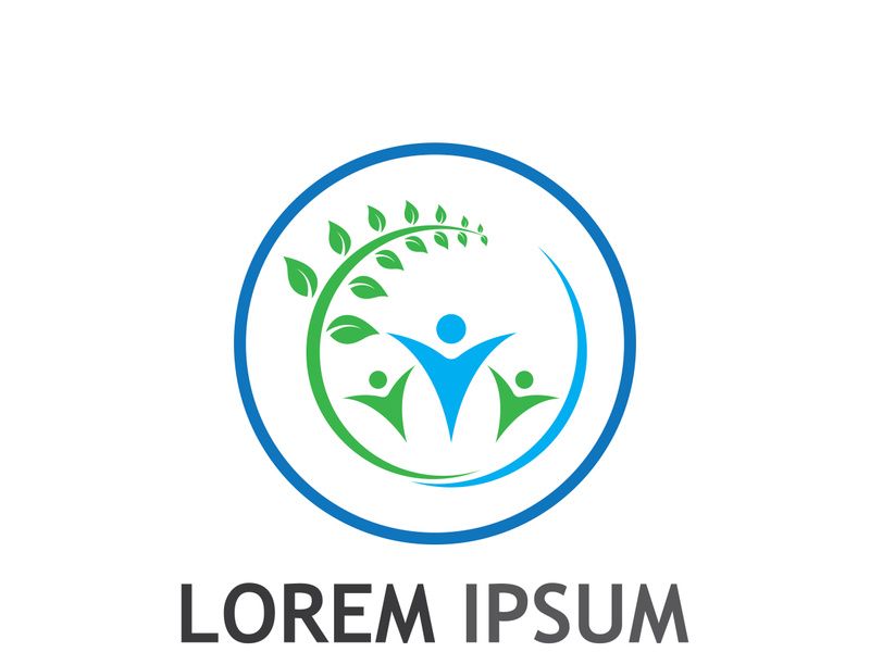 Community of people logo design with creative idea.