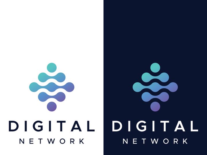 Digital world abstract logo.