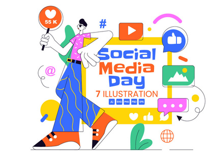 7 Social Media Day Illustration