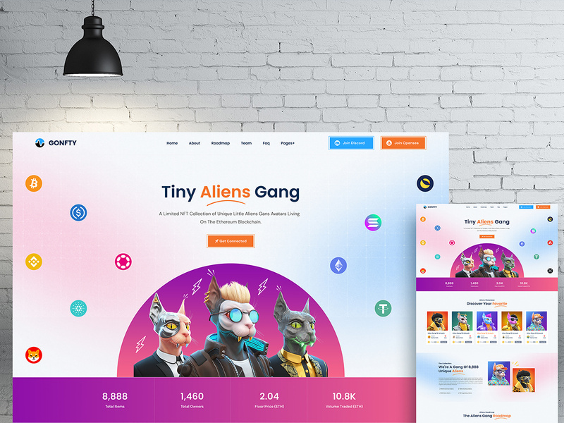 Nftzone - NFT Minting/Collection Landing Page Figma Template (Light)