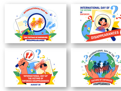 10 Victims of Enforced Disappearances Day Illustration