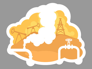 Oil drilling 2D vector web banner, poster preview picture