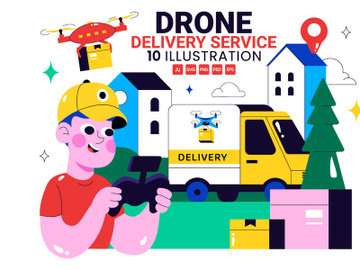 10 Drone Delivery Service Illustration preview picture