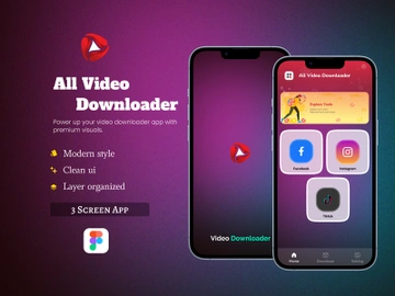 All Video Downloader Dashboard UI Kit preview picture