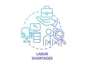 Labor shortages blue gradient concept icon preview picture