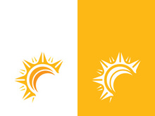 Creative sun concept logo illustration design template