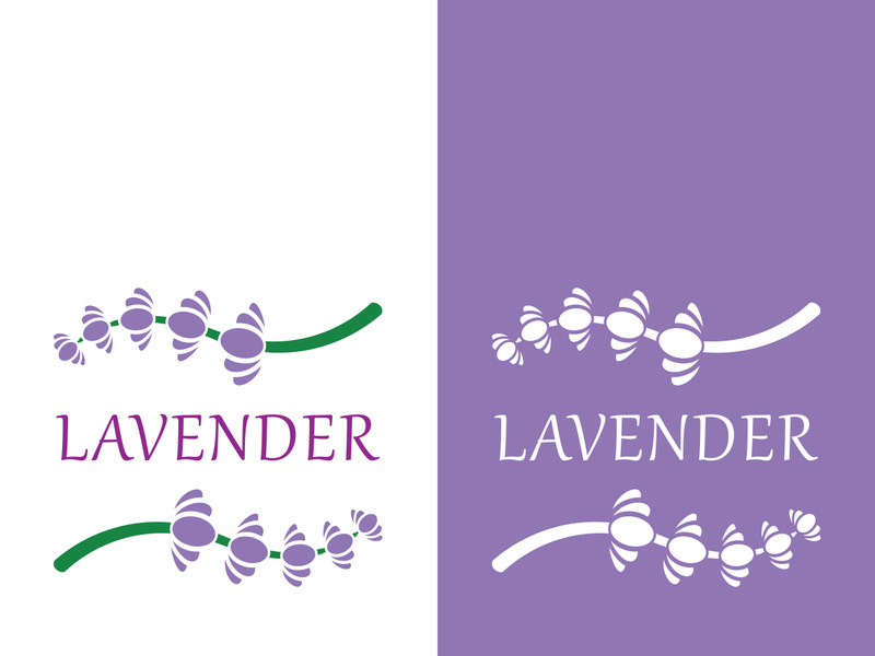 Fresh lavender flower logo vector flat design