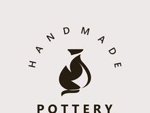 Pottery logo design handmade, creative traditional mug craft concept inspiration nature workshop