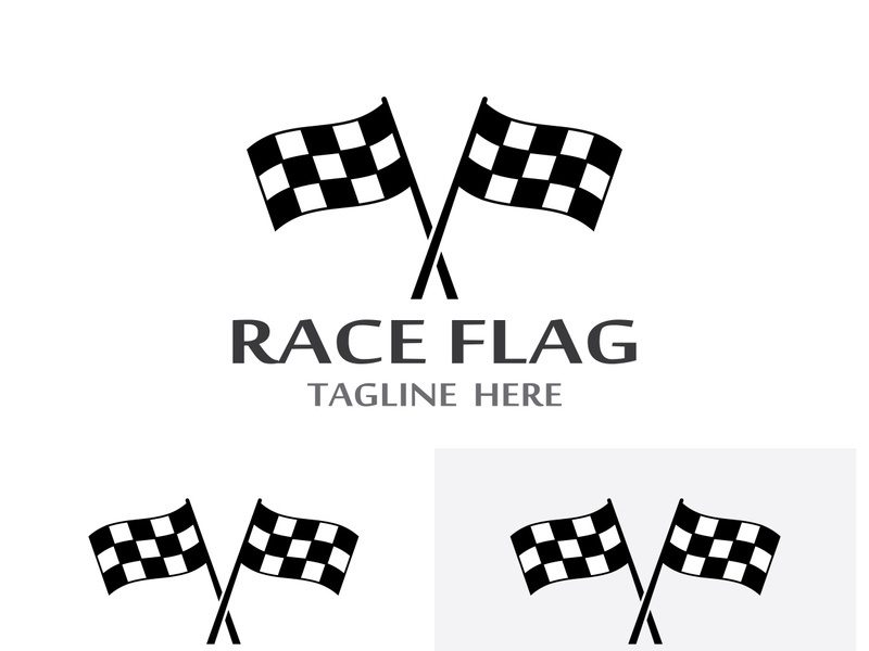 Creative and modern racing flag logo design.