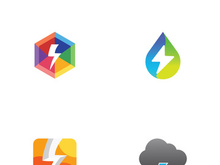 Colorful electric lightning logo design.