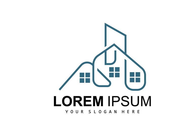 House Logo, Building Furniture Design, Construction Vector, Property Brand Icon, Real Estate, Housing