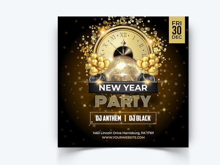 New Year Social Media Instagram Posts Template (EPS)